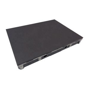 Flat LED display panel with a textured surface and metal frame.