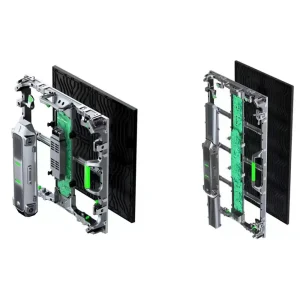 Disassembled view of electronic device components showing internal structure and layout.