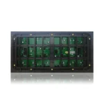 Backside view of an LED display panel showing circuit boards and connections.