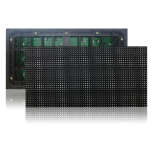 Black LED display panel with a grid of small white lights and a green circuit board on the back.