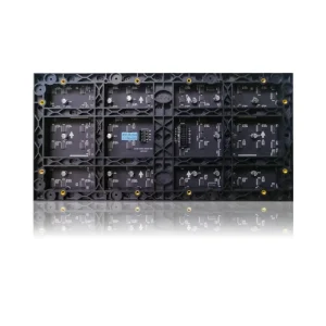 Black LED display panel with various electronic components and connectors visible.