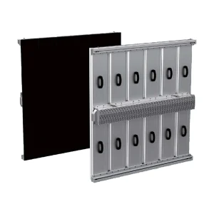 Two modular solar panels with a metallic frame and black solar cells visible.