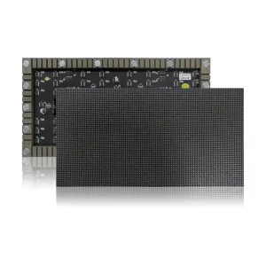 LED display panel with a black circuit board and multiple connection points along the edges.