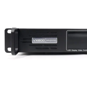 NovaStar VX600 LED display video controller with a black casing and a display screen.