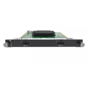 Dual DisplayPort interface card with two DisplayPort 1.1 connectors and an IN port.