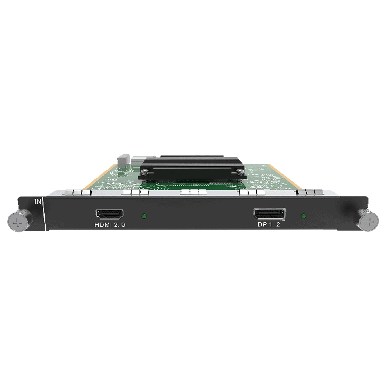 Graphics processing unit interface card featuring HDMI 2.0 and DisplayPort 1.2 ports.