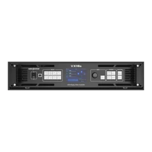 LED display video controller VX16s with various input and output buttons and a digital screen.