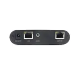 Back view of a device featuring power, LAN, audio, and display ports.