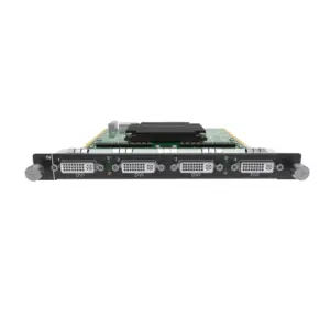 Graphics processing unit featuring four DVI ports on the front panel.