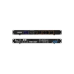 Audio signal processor featuring multiple input and output connections, including digital display and control knobs.