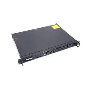 Black rackmount server chassis with front control panel and ventilation slots.
