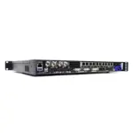Network switch featuring multiple Ethernet ports and various connectors on the rear panel.
