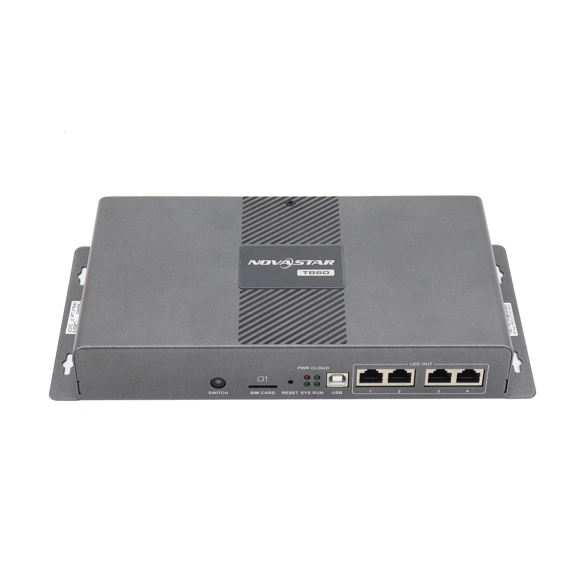 NovaStar T100 video processor with multiple input and output ports on the back panel.