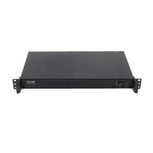1U rackmount power conditioner with a black metal casing and front panel controls.