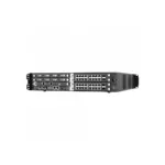 Network switch featuring multiple Ethernet ports and a rack-mountable design.