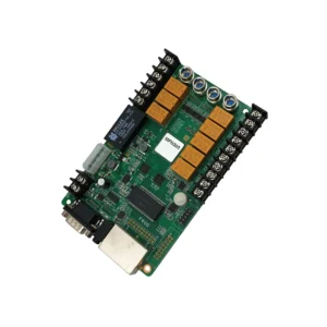 Electronic control board featuring multiple relays and connectors for various applications.