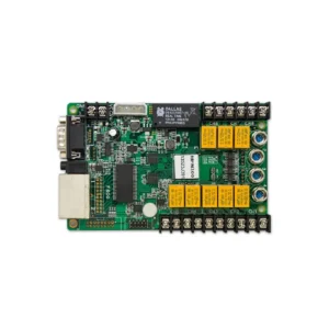 Electronic control board featuring multiple relays and connection terminals.