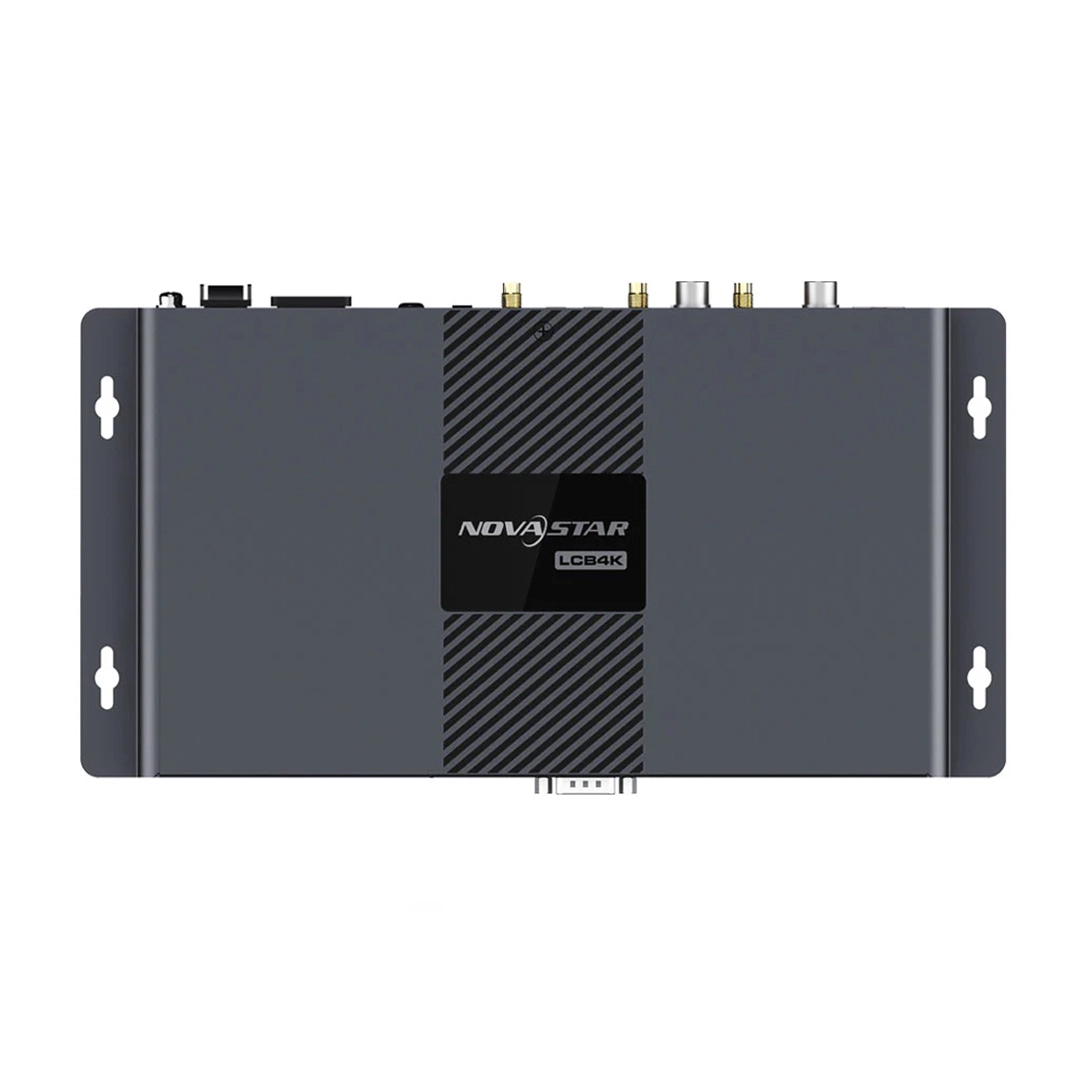 NovaStar LC864K video processor with multiple input and output ports on a gray background.
