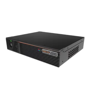 Black TUX20 Pro computer hardware with front panel ports and ventilation.