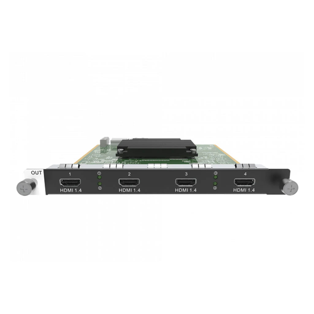 HDMI 1.4 output expansion card with four HDMI ports and indicator lights.