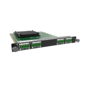 Audio interface expansion card with multiple input and output connectors on a circuit board.