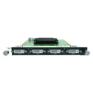 Graphics card featuring four DVI output ports on the front panel.