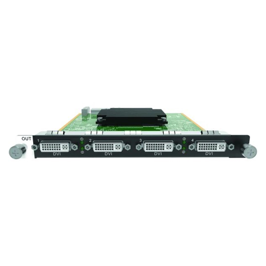 Graphics card featuring four DVI output ports on the front panel.